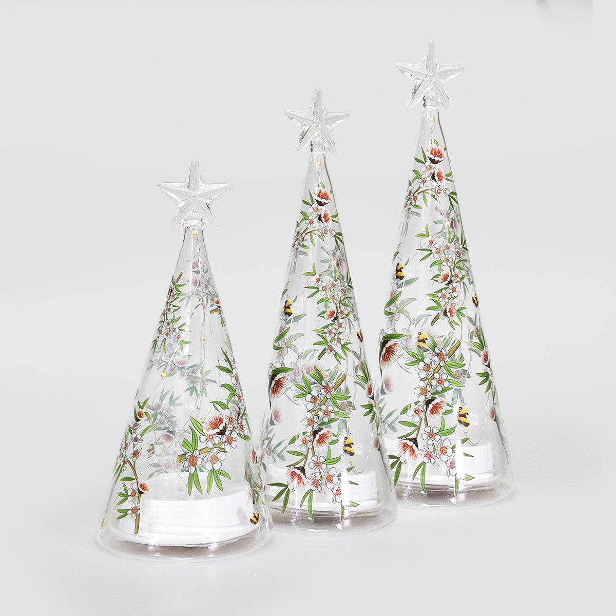 LED Christmas Cone Glass Decor