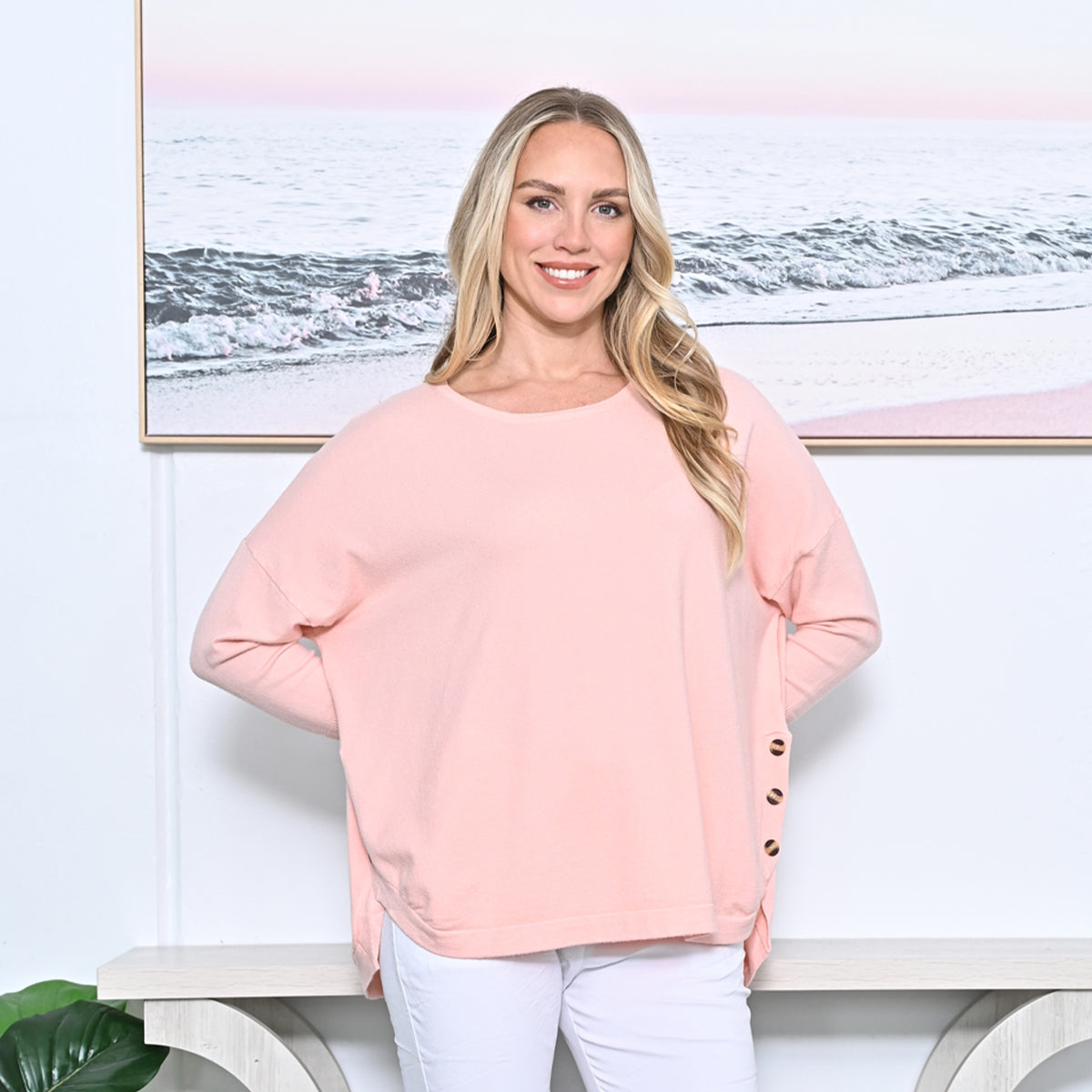 3 Button Knitted Top