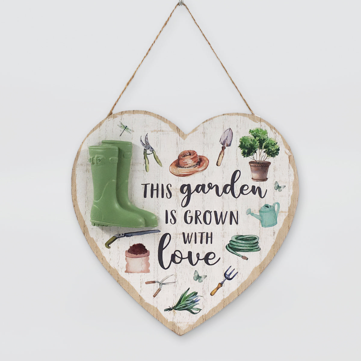 Rustic Garden Sign - Grown With Love