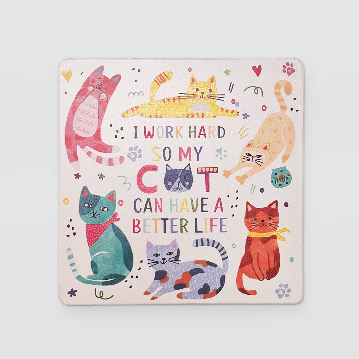 Wooden Coaster Set/4 - Cats