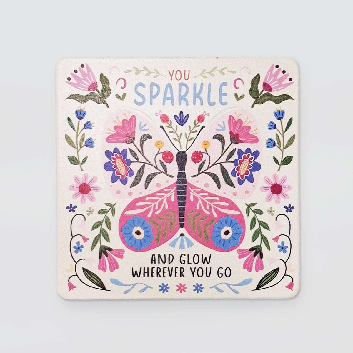 Wooden Coaster Set/4 - Bees & Butterflies