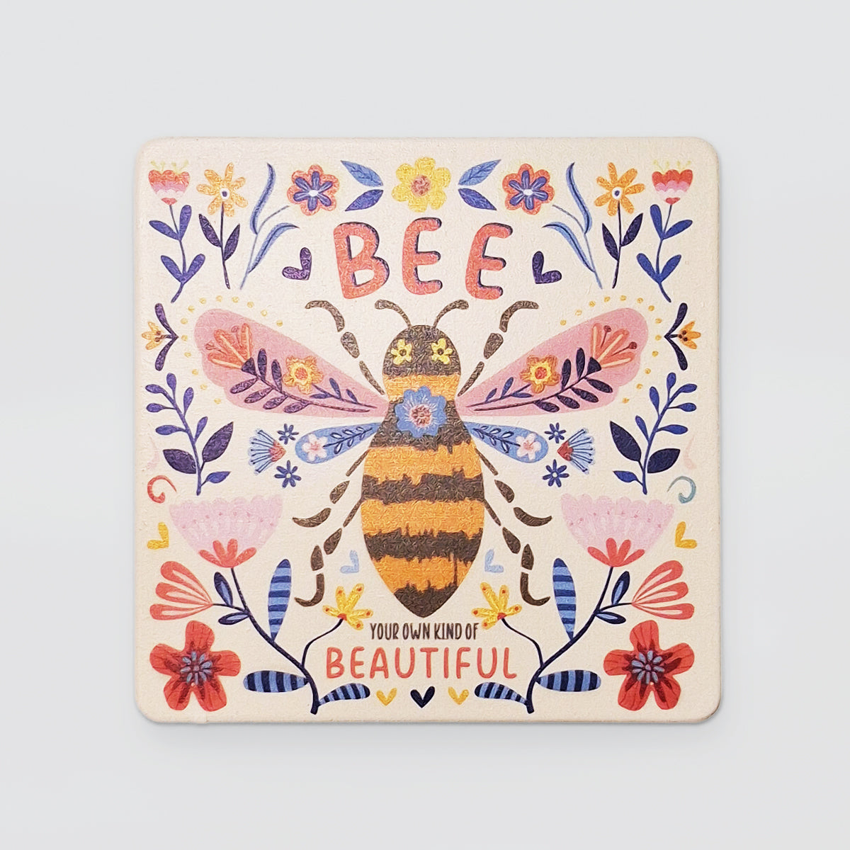 Wooden Coaster Set/4 - Bees & Butterflies