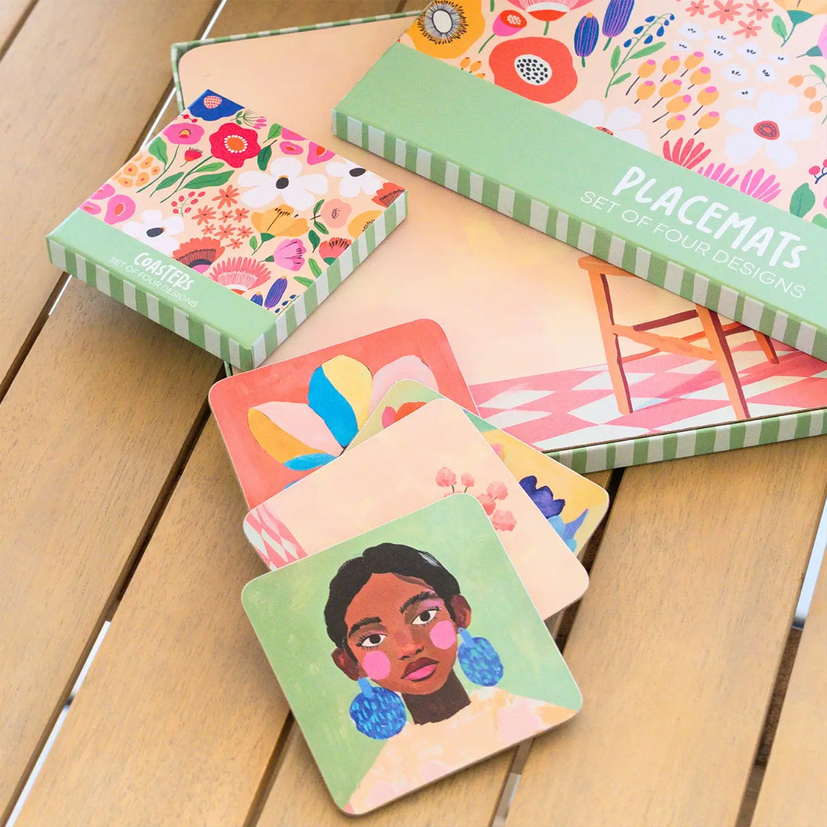 Billie - Ceramic Coasters - Set/4