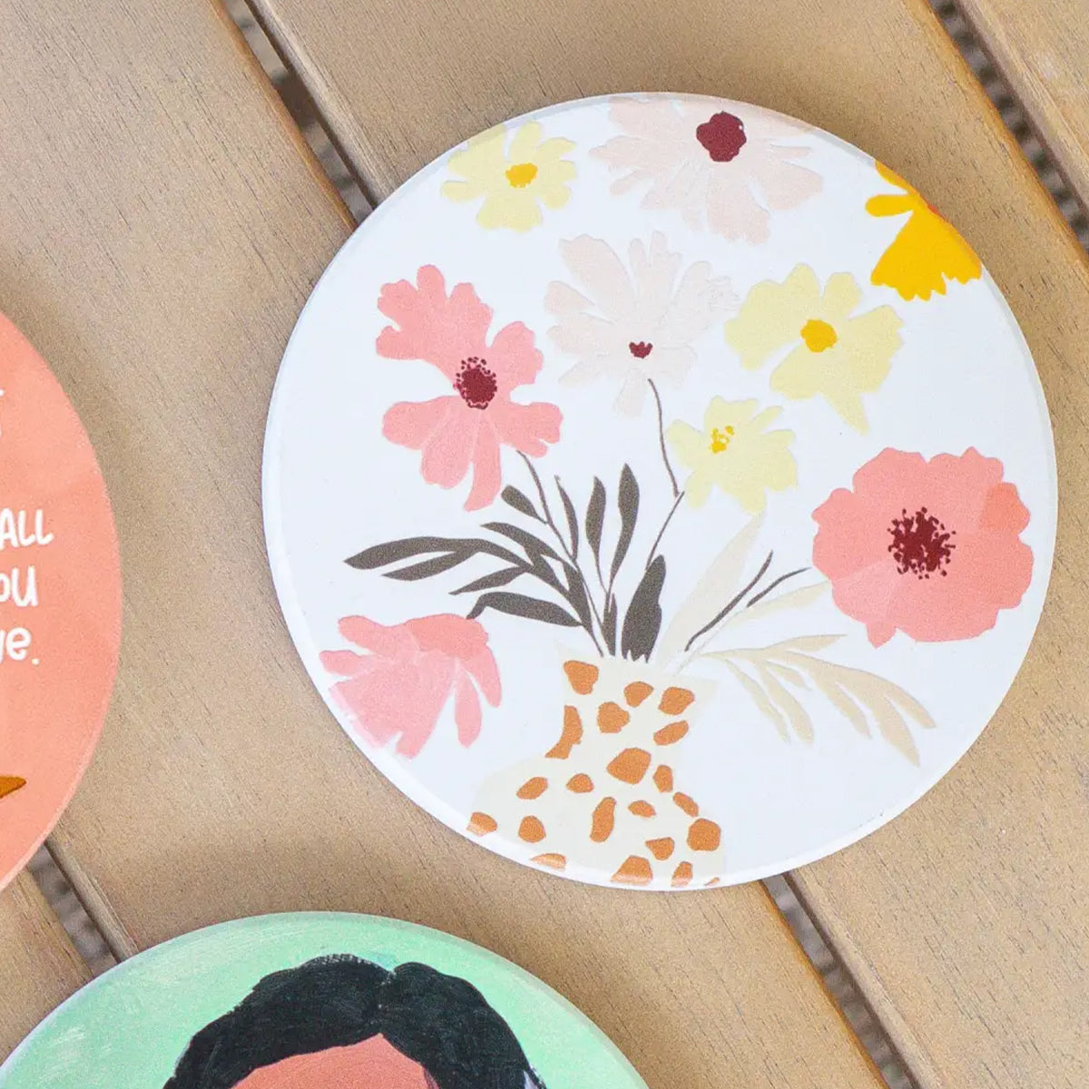 Billie - Ceramic Coaster - White Vase