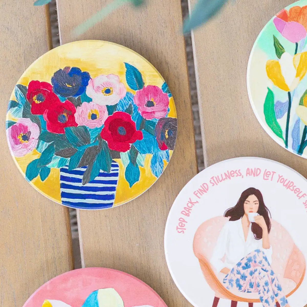 Billie - Ceramic Coaster - Blue Vase