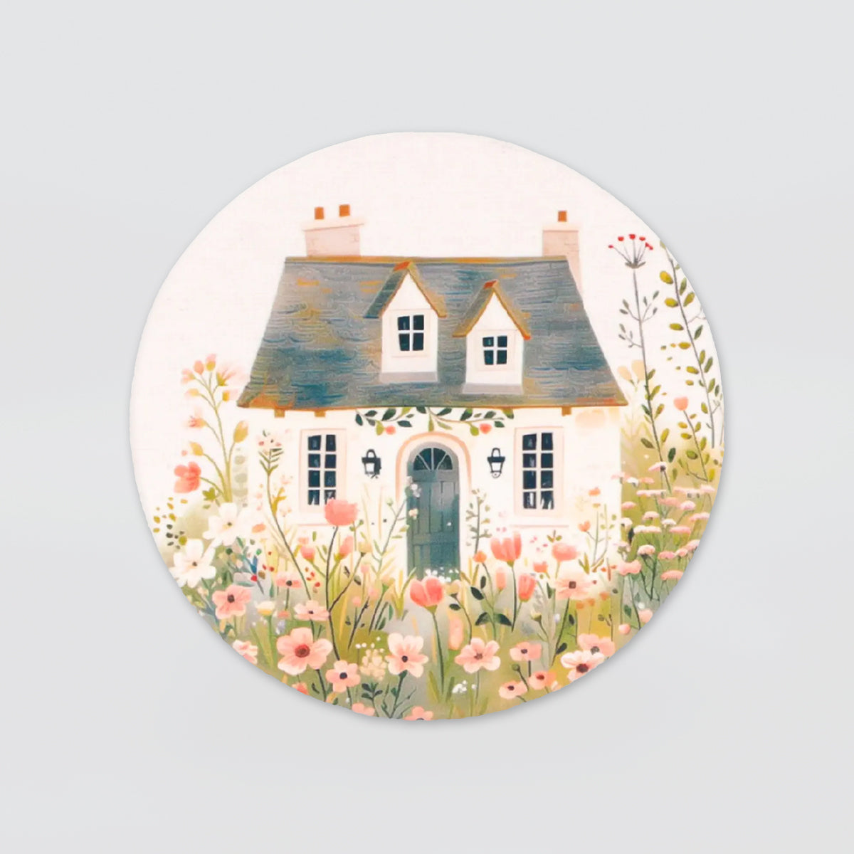 Cottage Grove Ceramic Coaster - Light Cottage