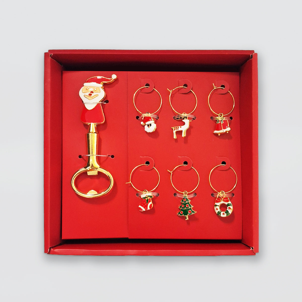 Christmas Wine Glass Charms Set/7