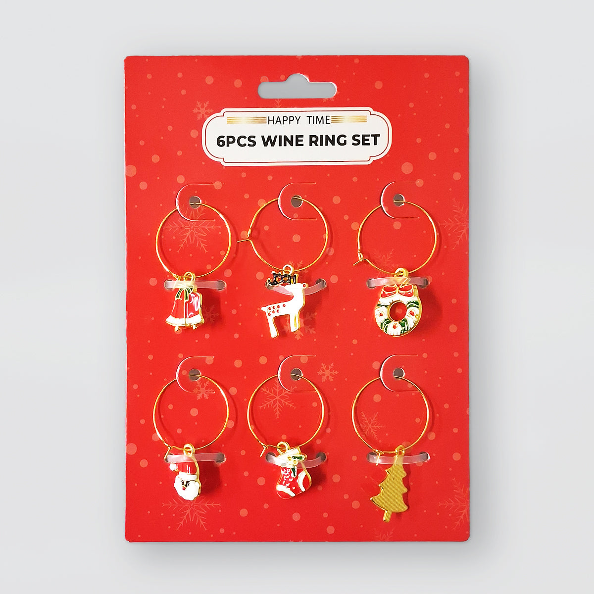 Christmas Wine Glass Charms Set/6