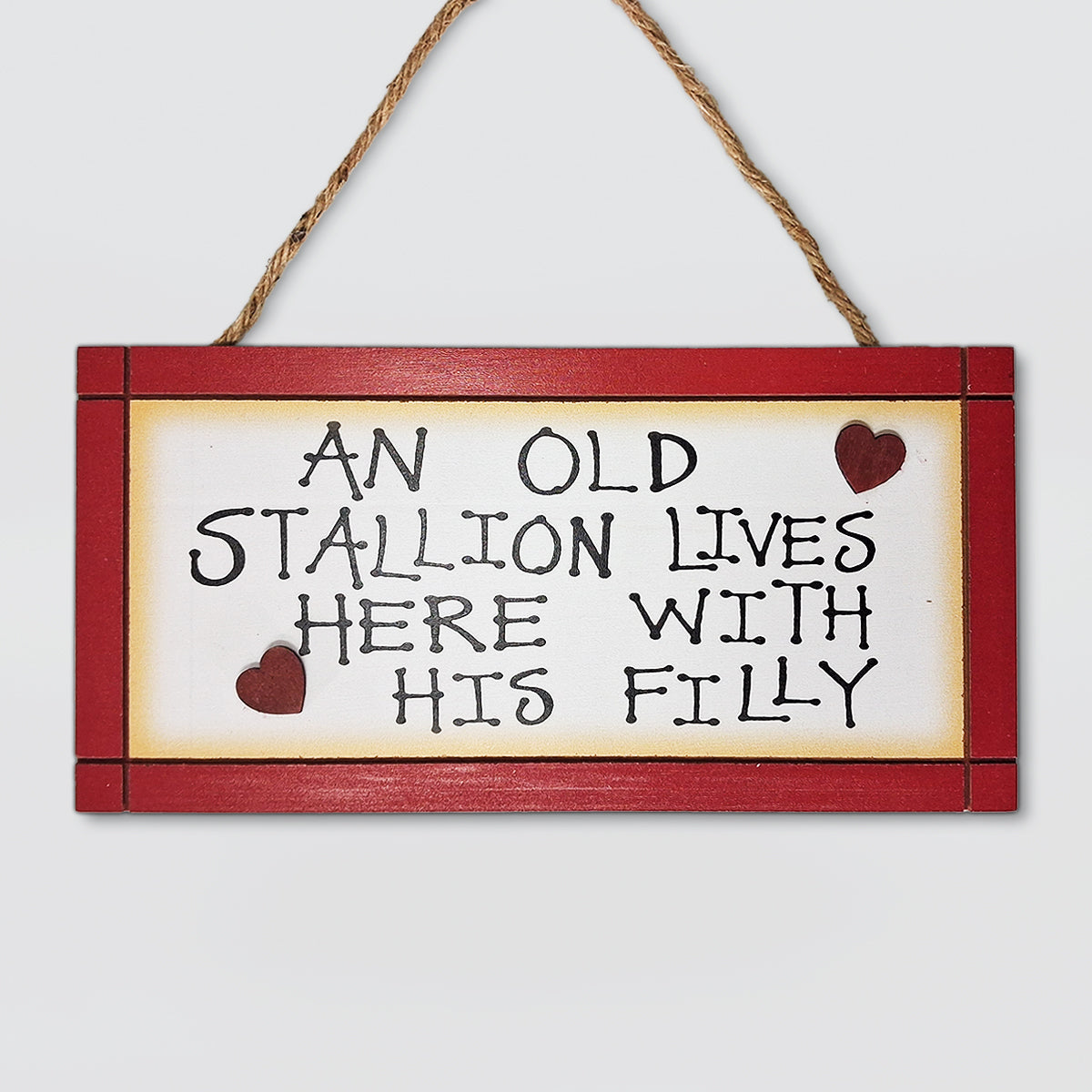 Hanging Wall Plaque - Old Stallion & His Filly