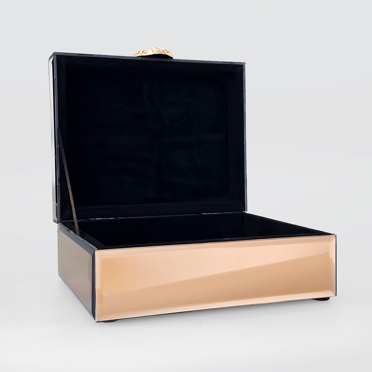 Tiger Head Glass Jewellery Box - Bronze