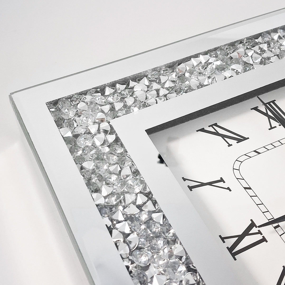 Square Crystal Glass Clock - 12in