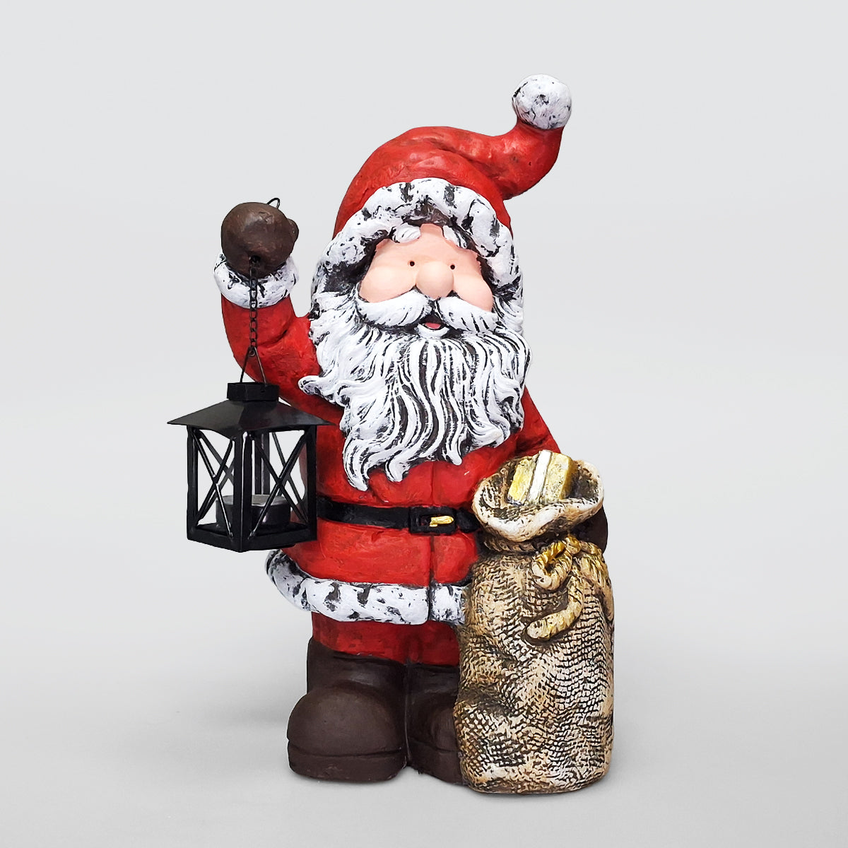Santa Sculpture With Candle Lamp
