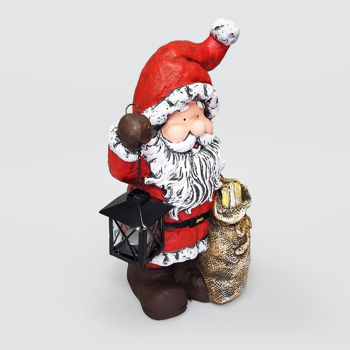 Santa Sculpture With Candle Lamp