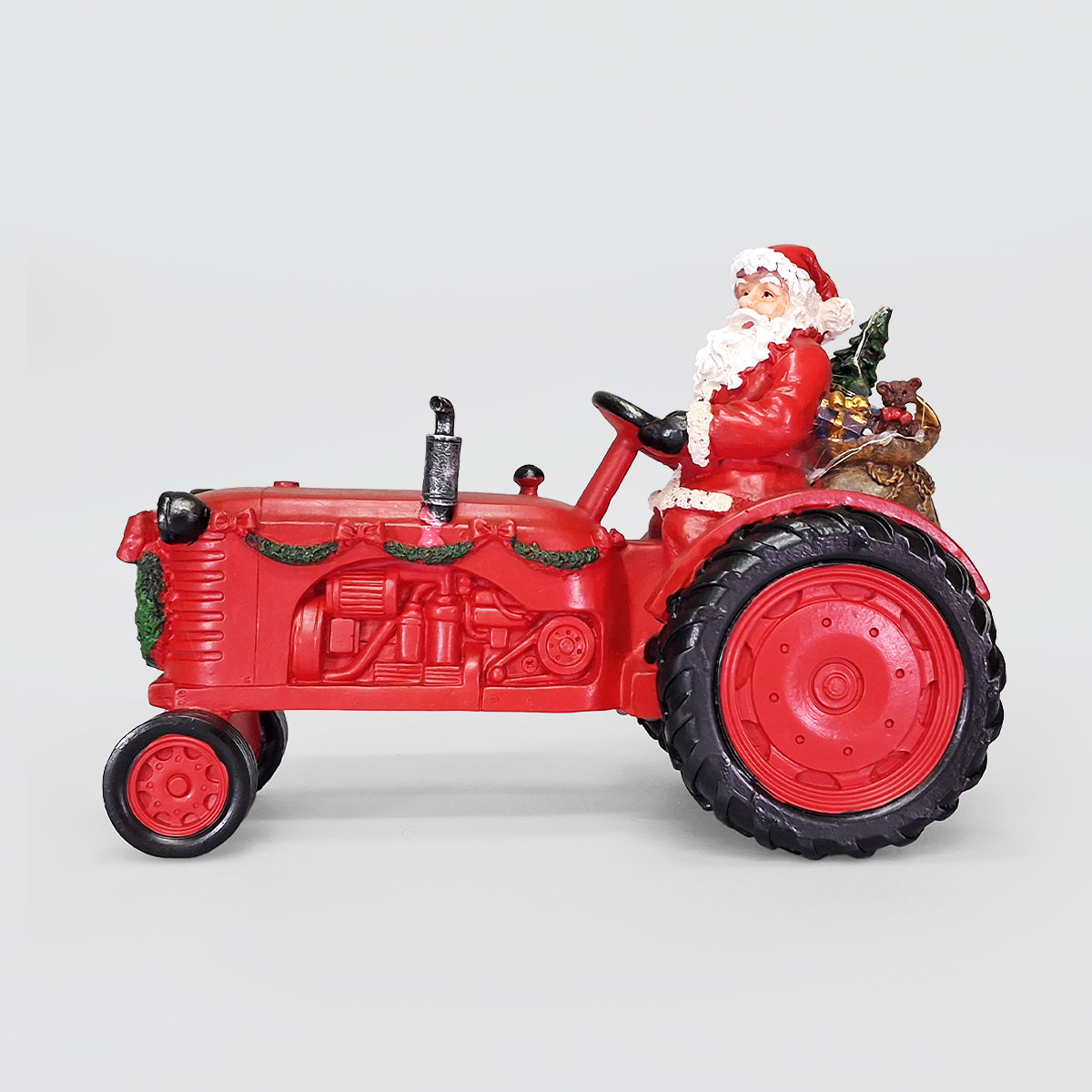 Santa In A Christmas Tractor Decor