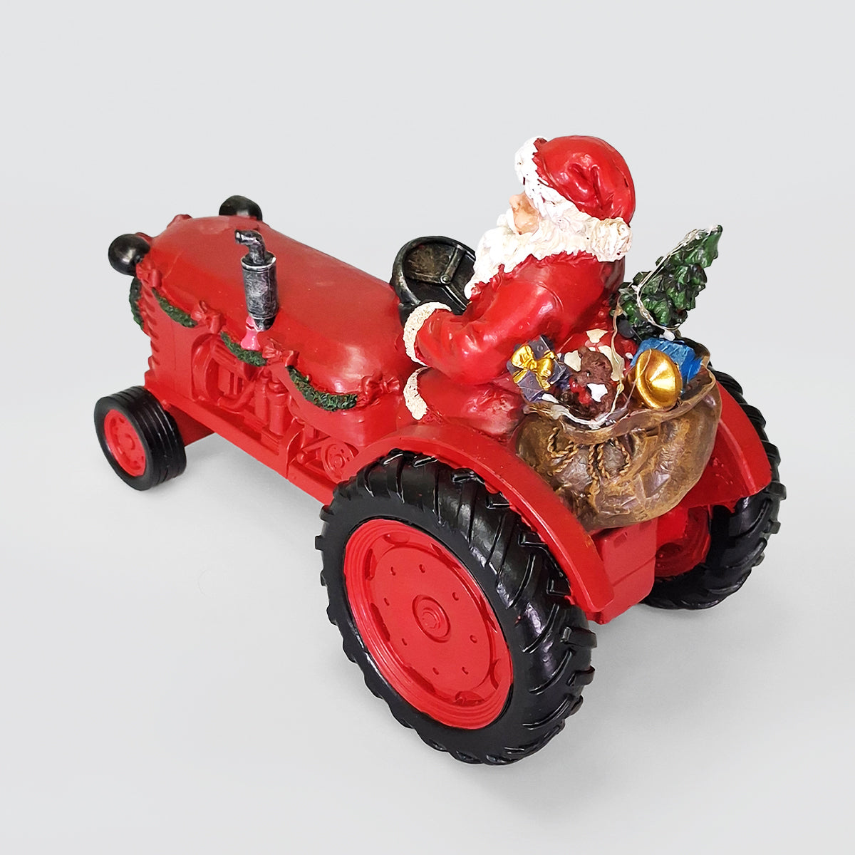Santa In A Christmas Tractor Decor