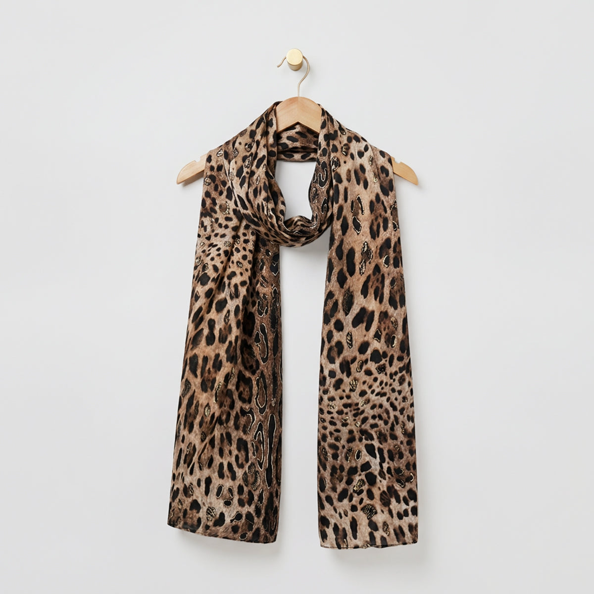 Gold Foil Leopard Print Scarves