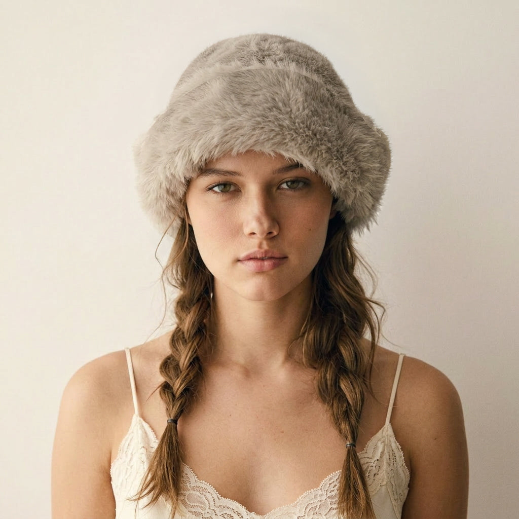 Fur Trim Ear Warmer Beanies
