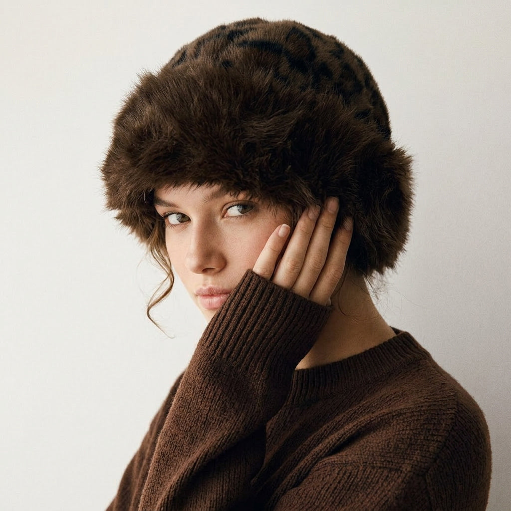 Fur Trim Ear Warmer Beanies