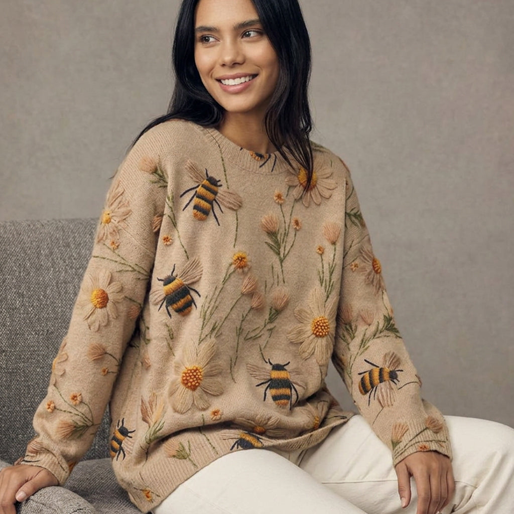 Winter Bees & Flowers Jumper