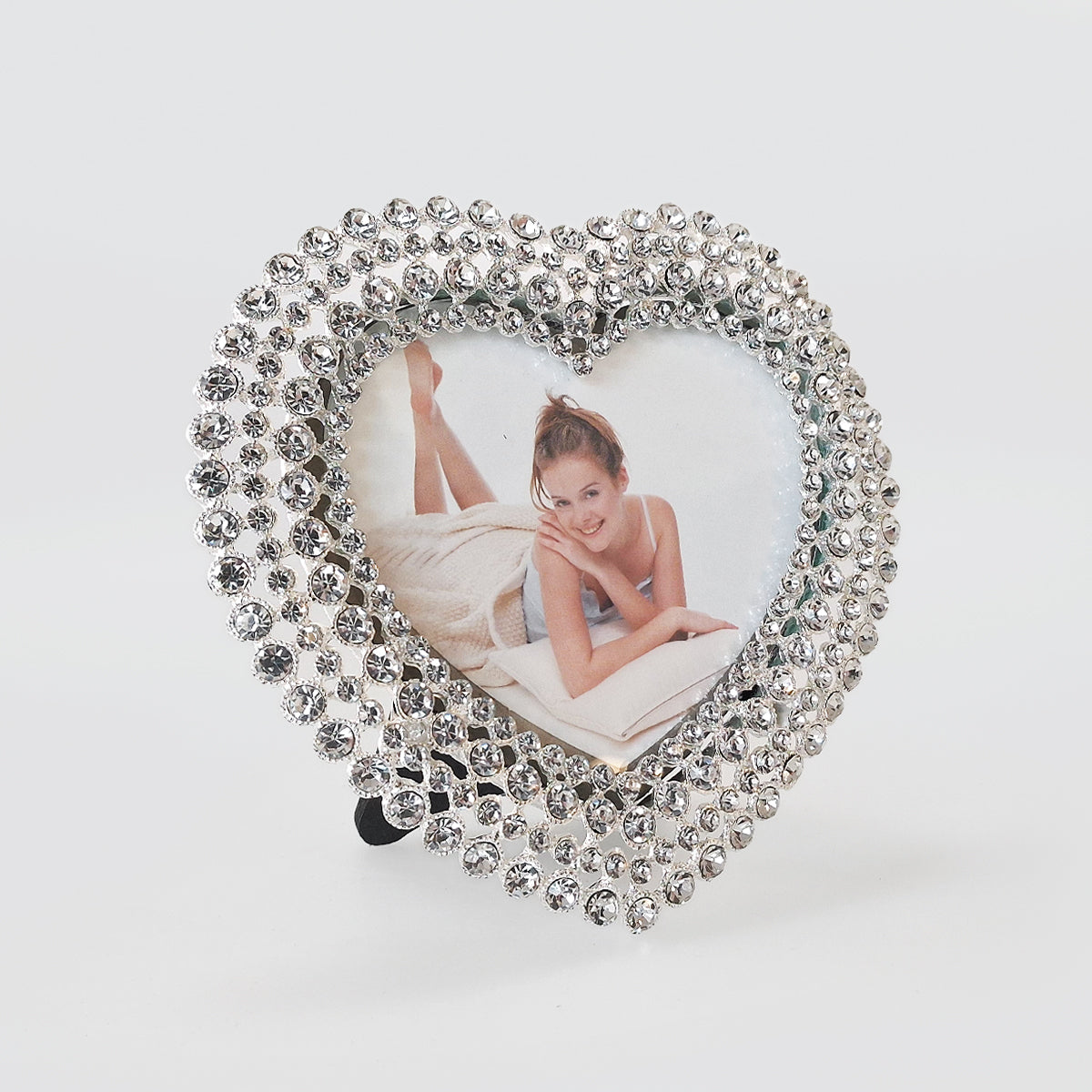 Small Rhinestone Heart Frame
