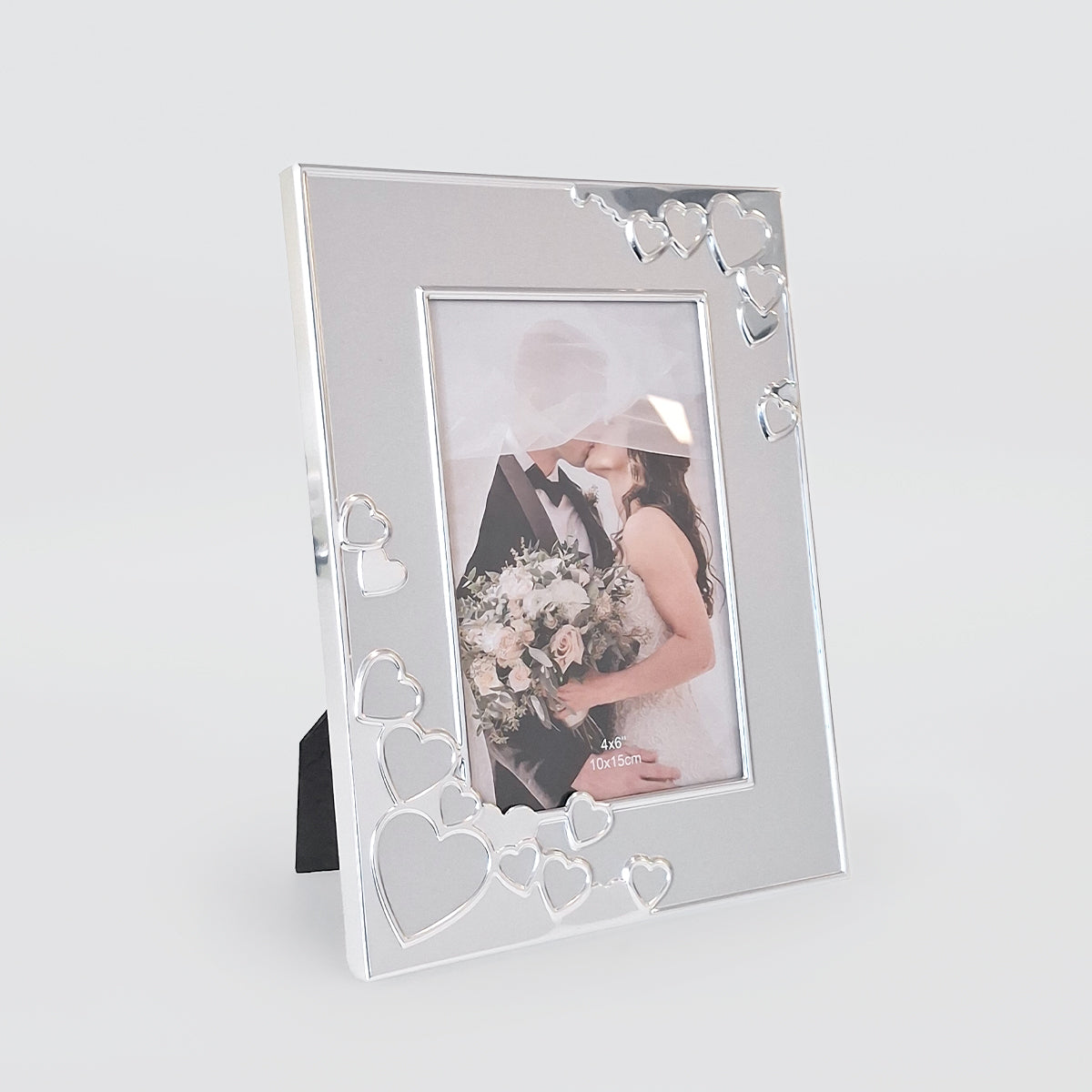 Silver Frame With Hearts - 4x6