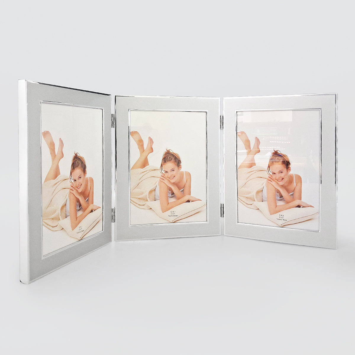 Brushed Hinged Triple Frame - 3x5