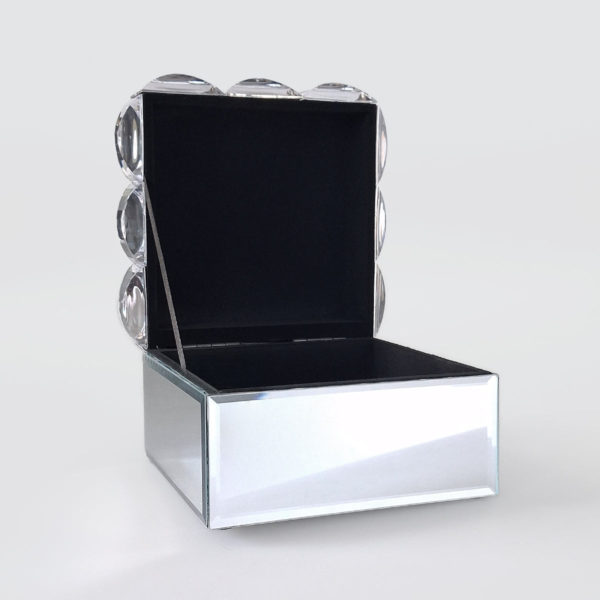 Square Jewellery Trinket Box - Bevelled Glass Crystals