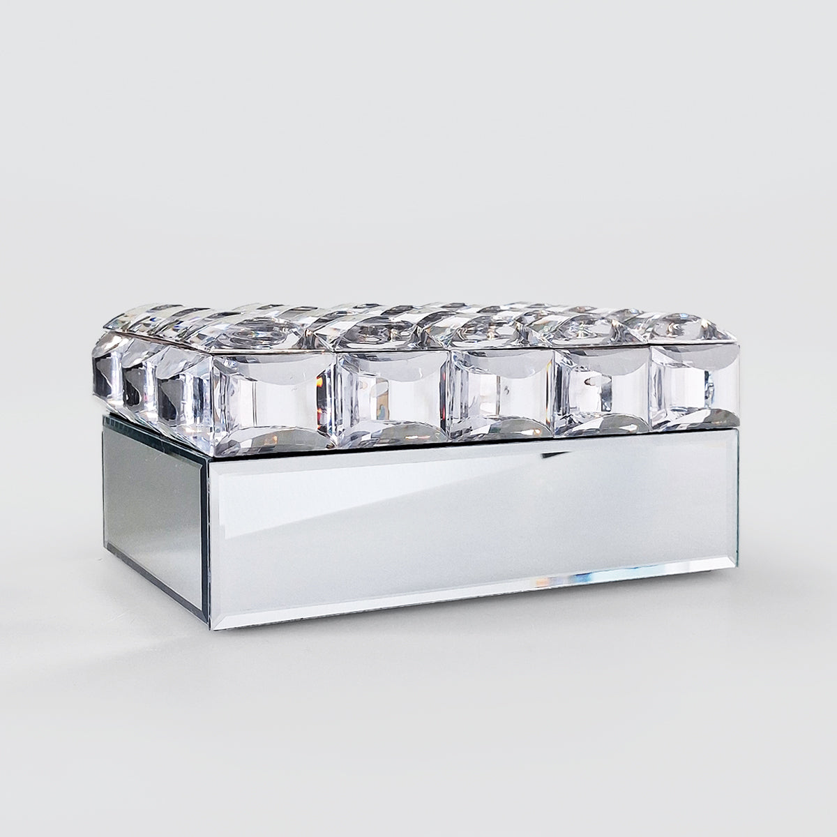 Jewellery Trinket Box - Bevelled Glass Crystals