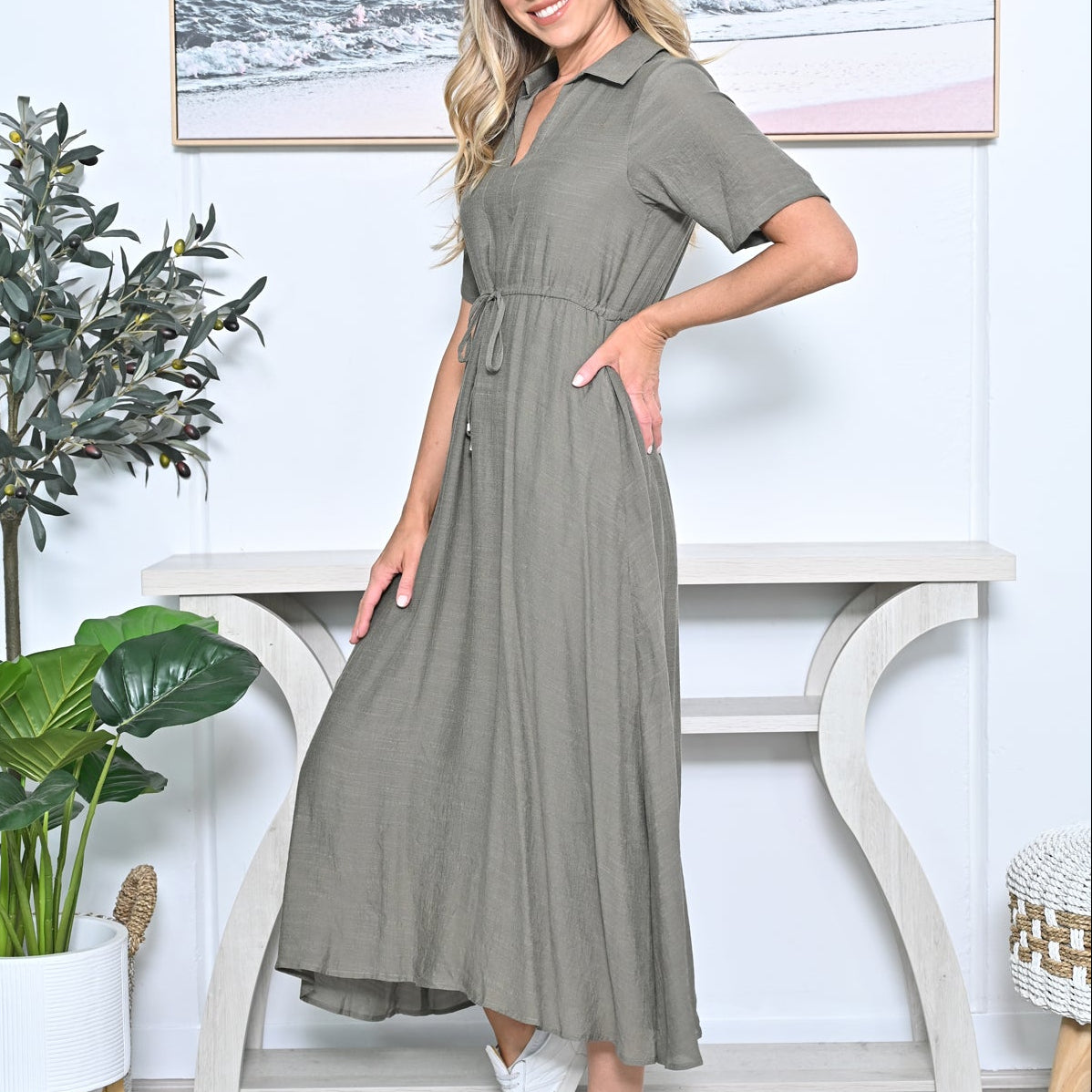 V-Neck Layered Dress