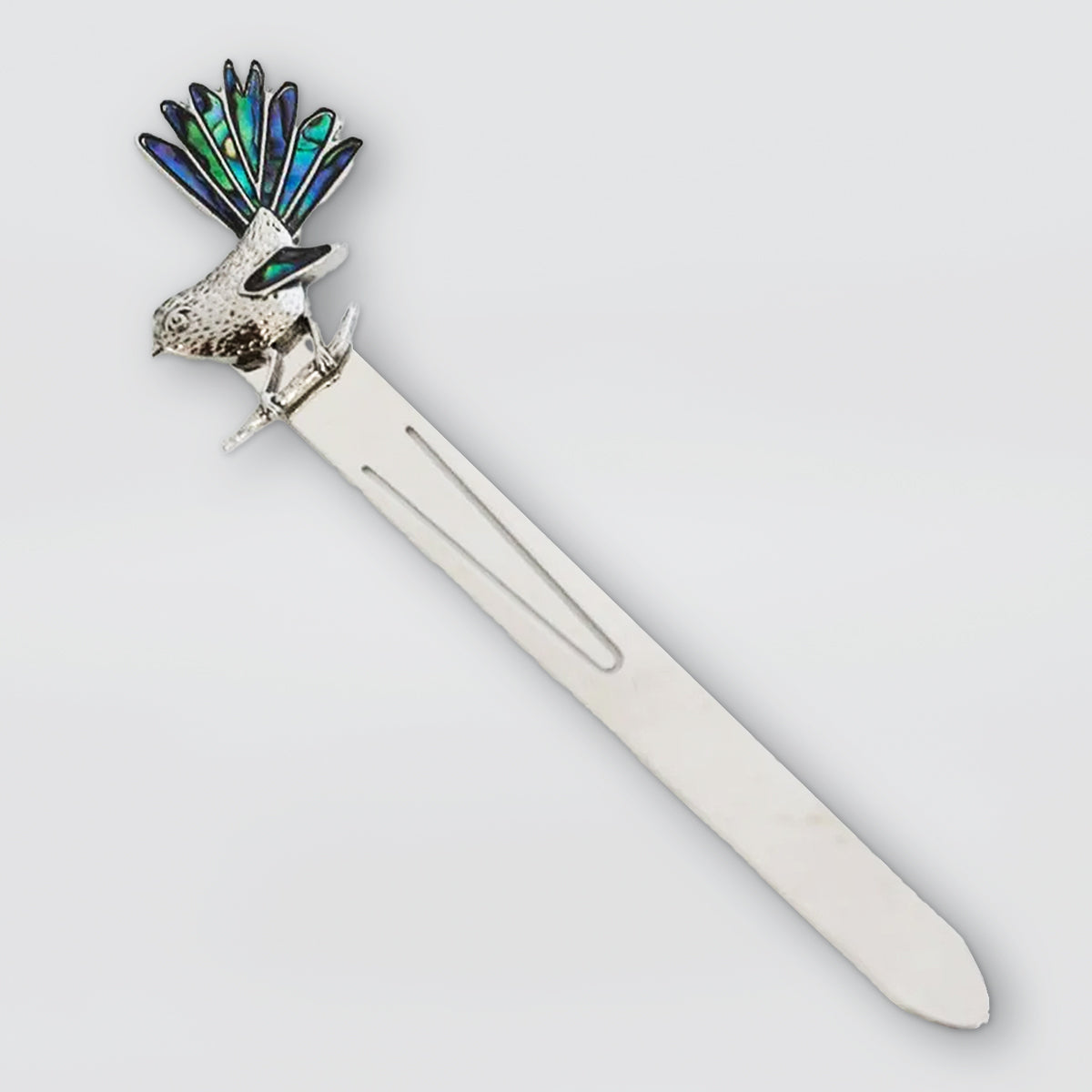Metal & Paua Bookmark - Fantail