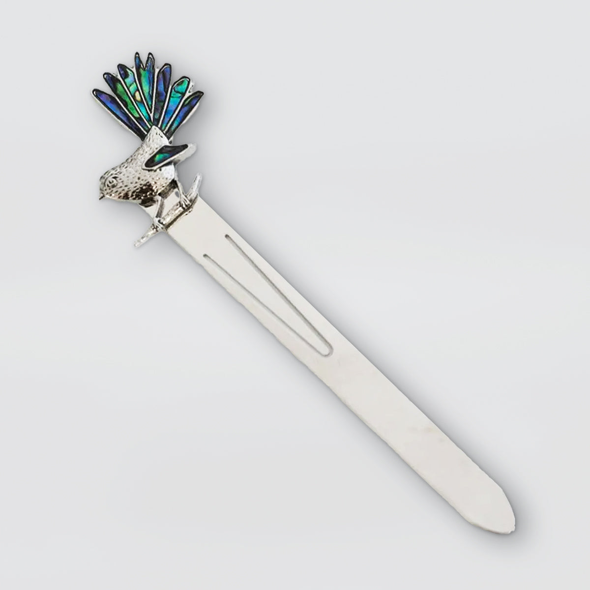 Metal & Paua Bookmark - Fantail