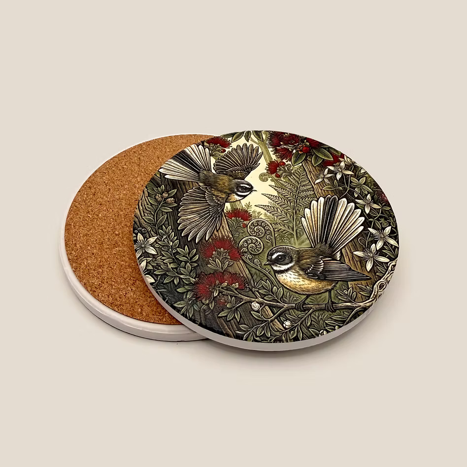 NZ Heritage Single Coaster - Fantail