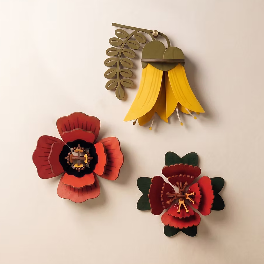 Wooden Wall Art - Poppy