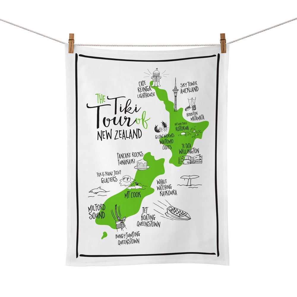 Tiki Tour Tea Towel - Moana Road