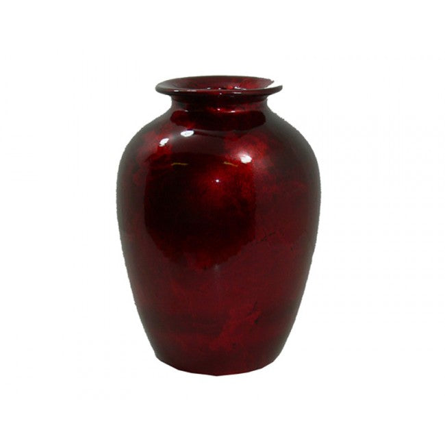 Metallic Mottle Urn Shaped Vase - Red
