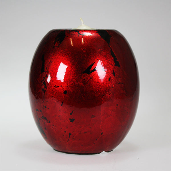 Red Mottle Candle Holder