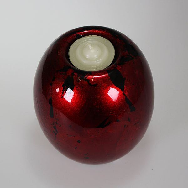 Red Mottle Candle Holder