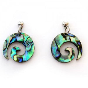 Paua Earrings - Koru Design