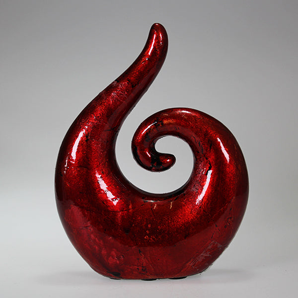 Red Mottle Koru Decor