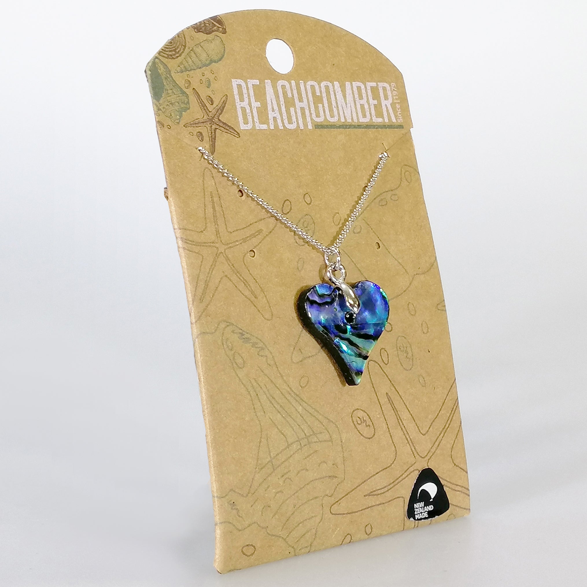 Paua Pendant - Small Heart