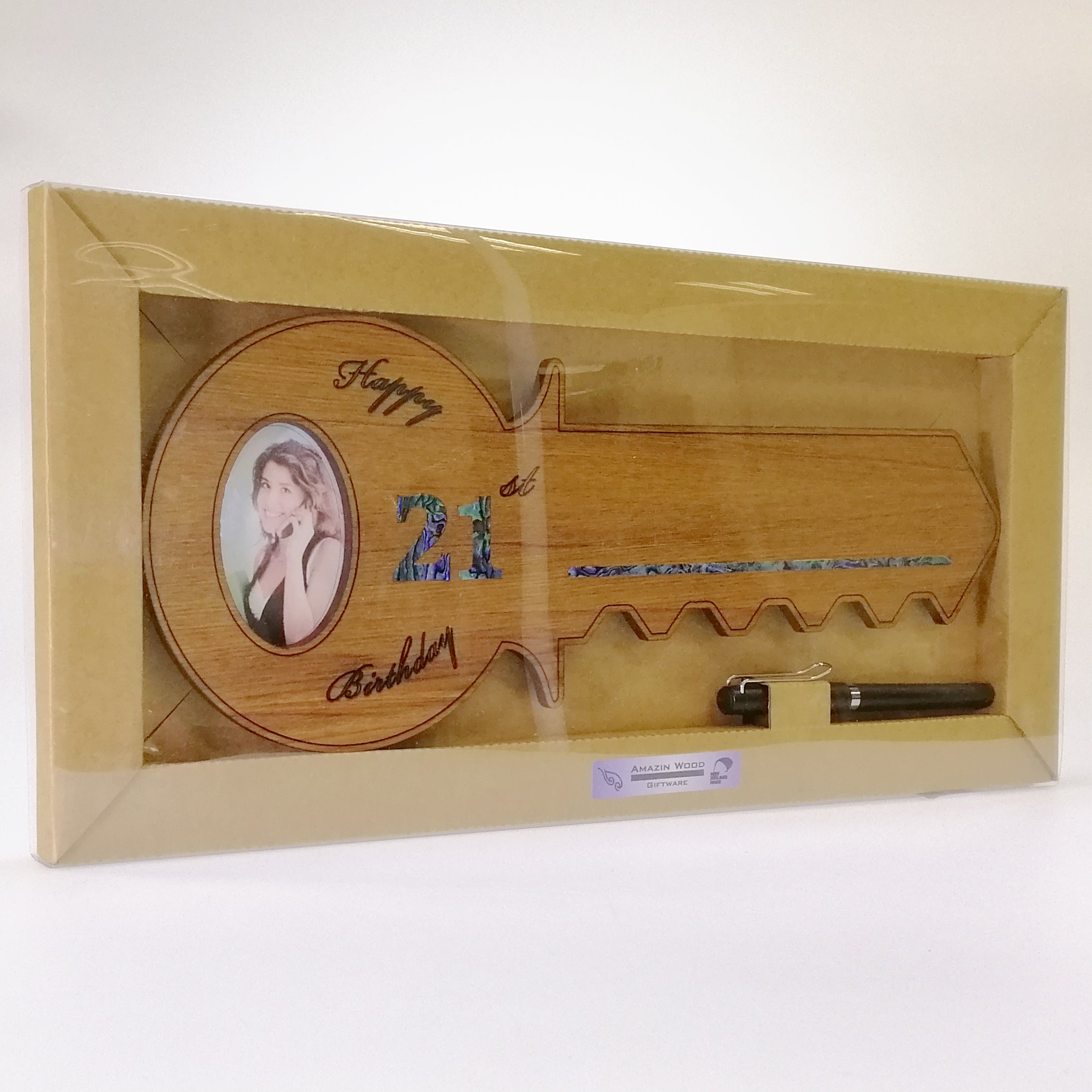 Paua Inlay 21st Key with Oval Picture Frame