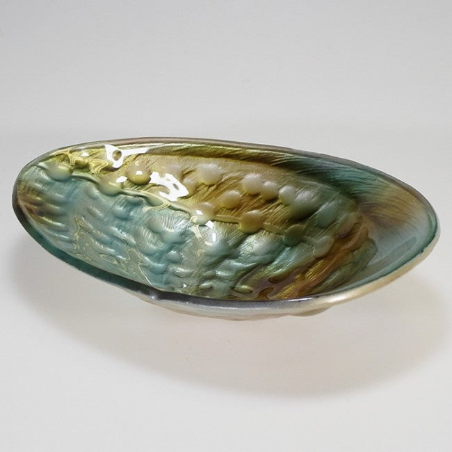 Glass Paua-look Bowl - 20cm