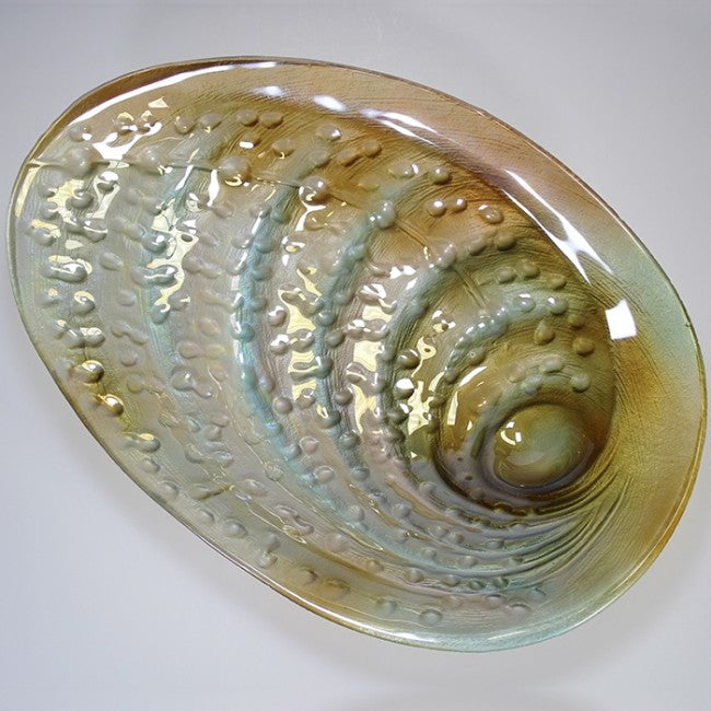 Glass Paua-look Bowl - 43cm