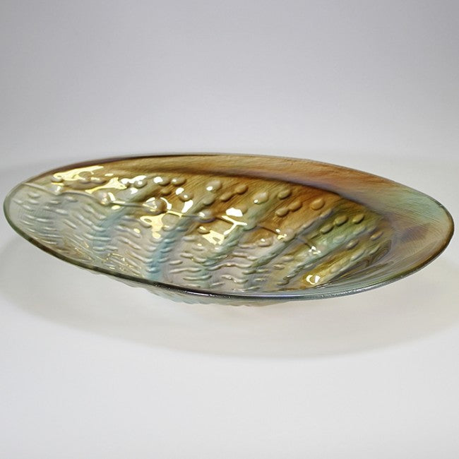 Glass Paua-look Bowl - 43cm