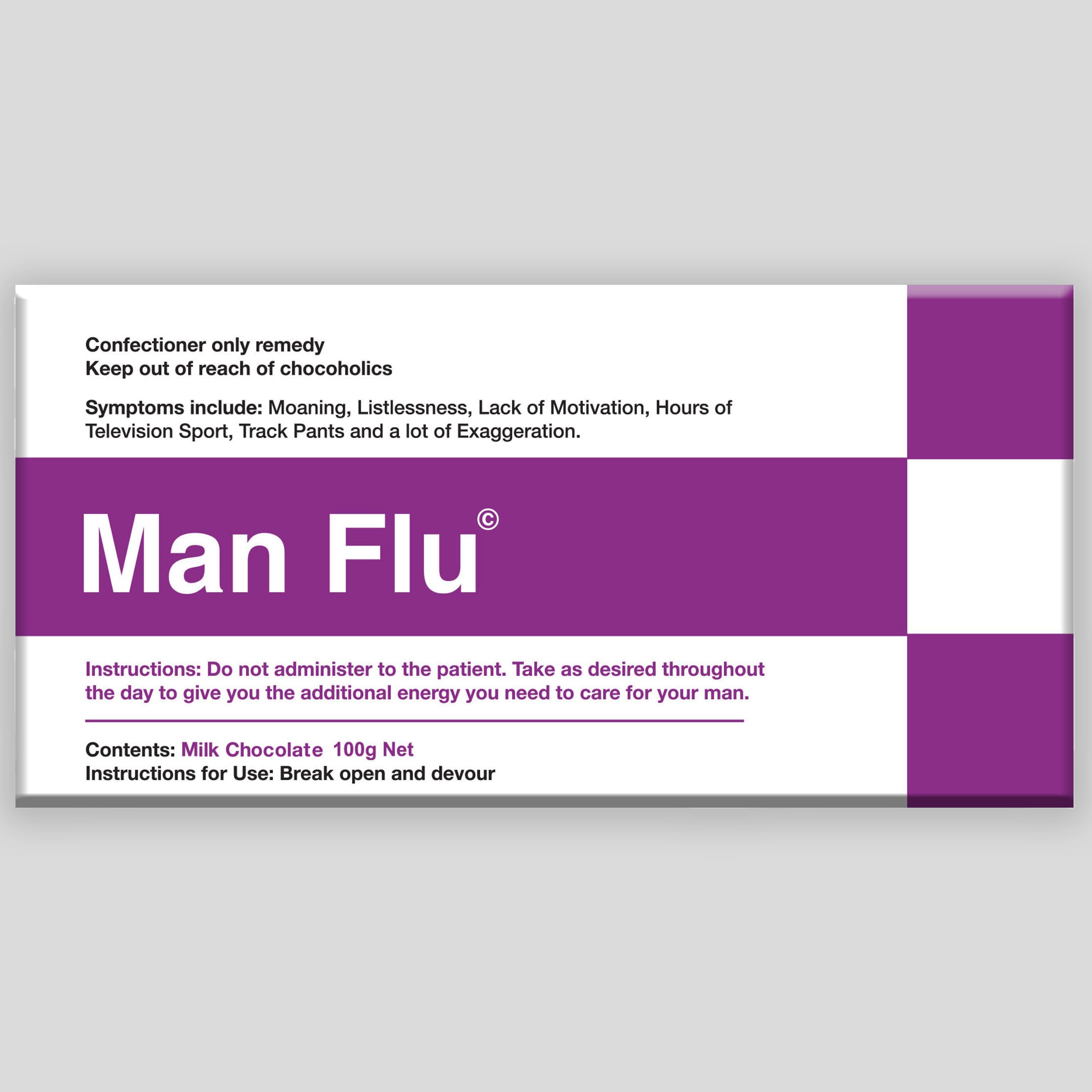 Bloomsberry & Co 'Man Flu' Milk Chocolate Bar