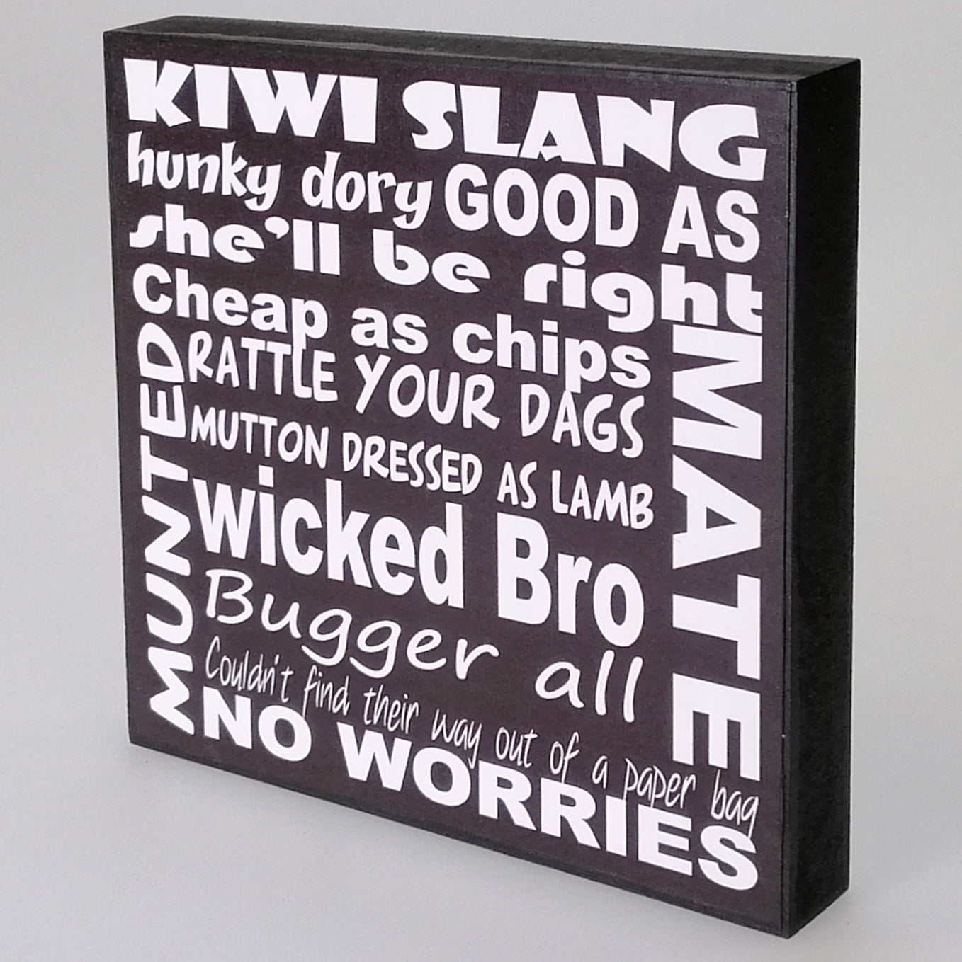 Kiwi Slang' Plaque Sign