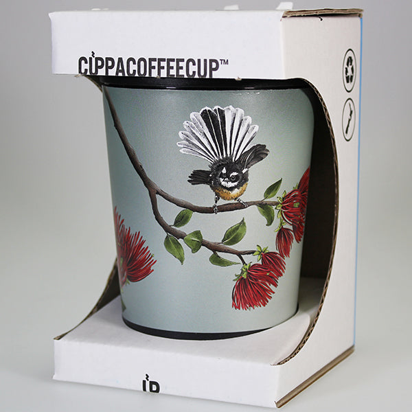 Reusable Coffee Cup - Pohutukawa and Fantail