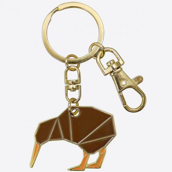 Geometric Kiwi Key Ring