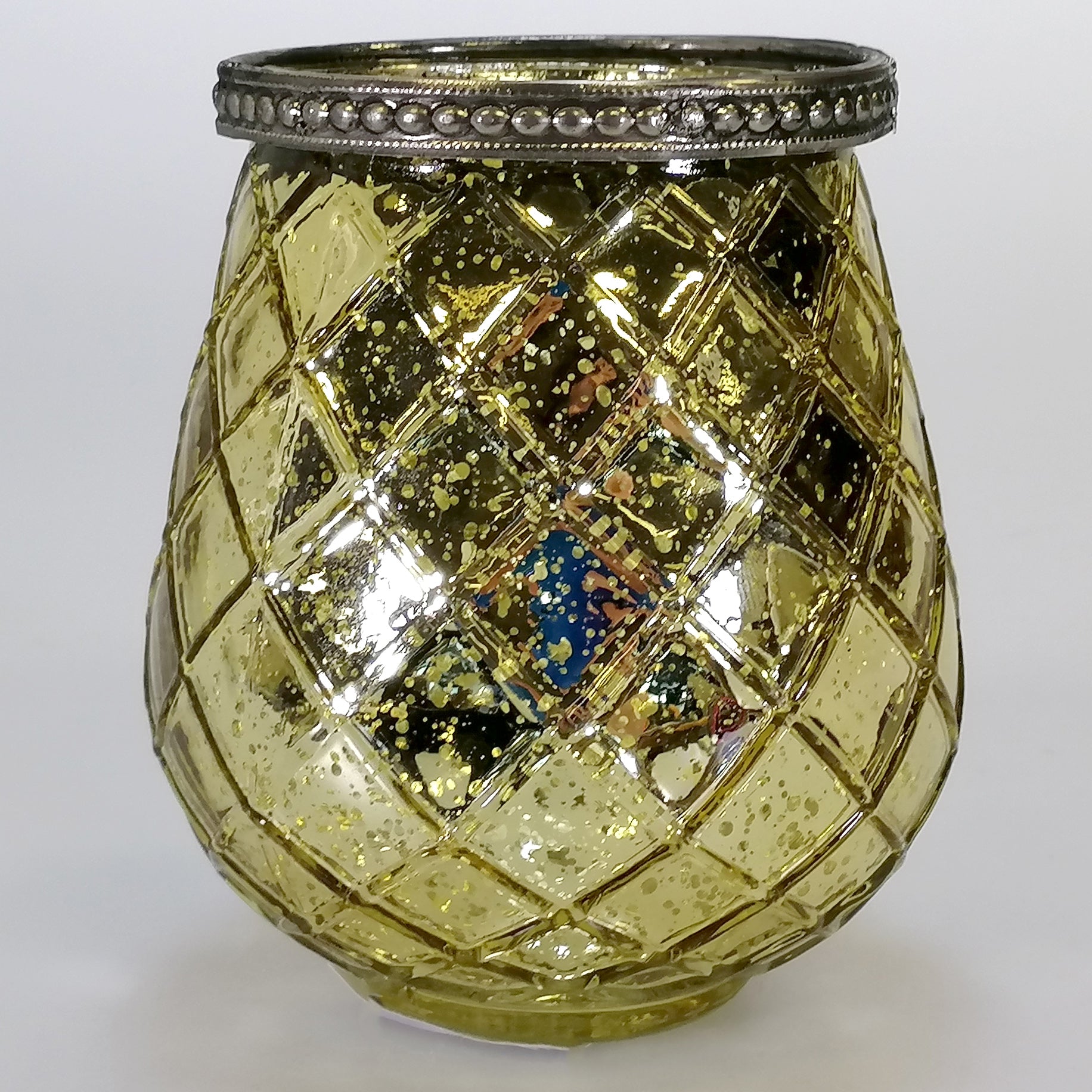 Gold Glass Candle Holder