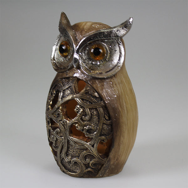 Silver Owl with LED Lights (11cm)